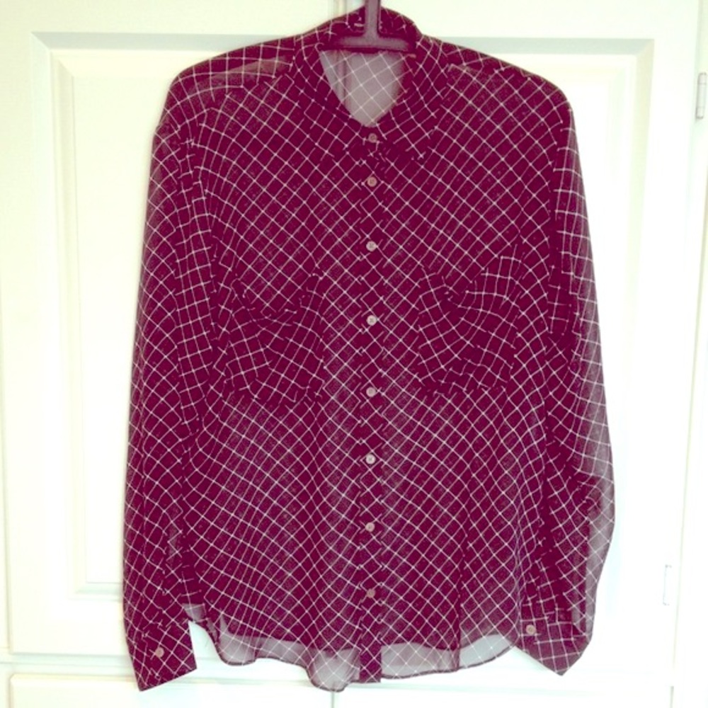 Club Monaco Black Silk Top